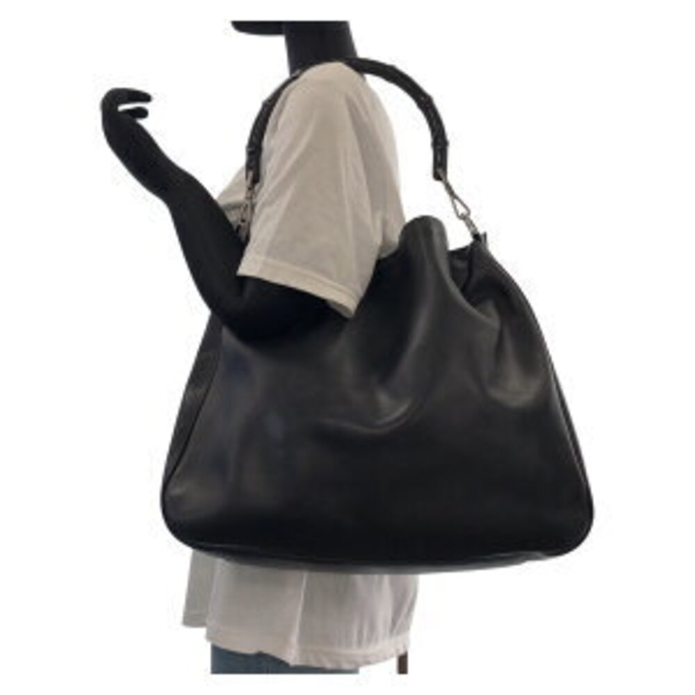 Gucci Bamboo Black Top Handle Bag Shoulder Leather - Picture 6 of 10
